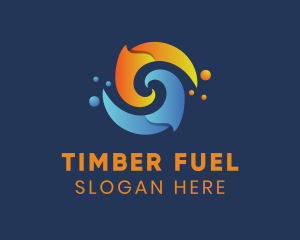 Spiral Liquid Flame logo design