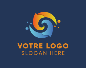 Cleaning - Spiral Liquid Flame logo design