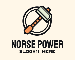 Norse Hammer Weapon logo design