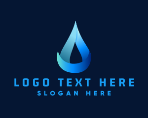 Wash - Gradient Natural Water Droplet logo design