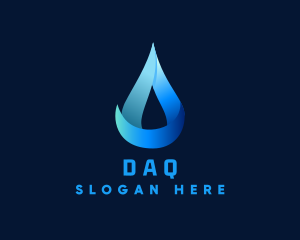 Gradient Natural Water Droplet Logo