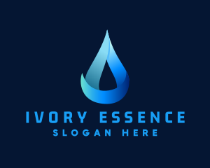 Gradient Natural Water Droplet logo design