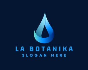 Natural - Gradient Natural Water Droplet logo design