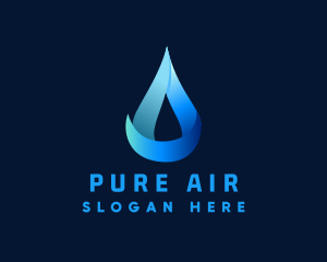 Gradient Natural Water Droplet logo design