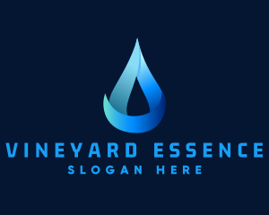 Gradient Natural Water Droplet logo design