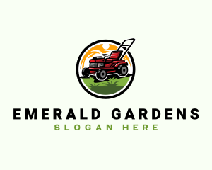 Lawn Mower Gardening logo design