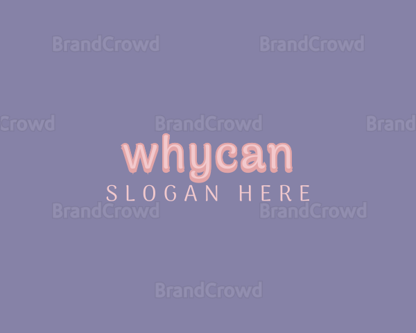 Cute Pastel Pink Wordmark Logo