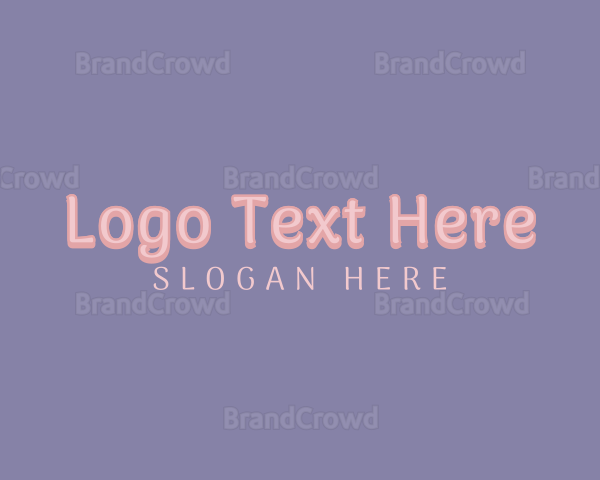 Cute Pastel Pink Wordmark Logo