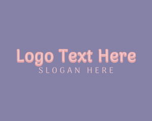 Faux Flower - Cute Pastel Pink Wordmark logo design