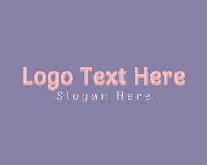 Cute Pastel Pink Wordmark Logo