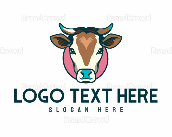 Colorful Dairy Cow Logo