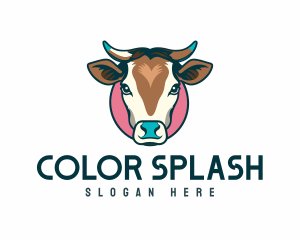 Colorful Dairy Cow logo design