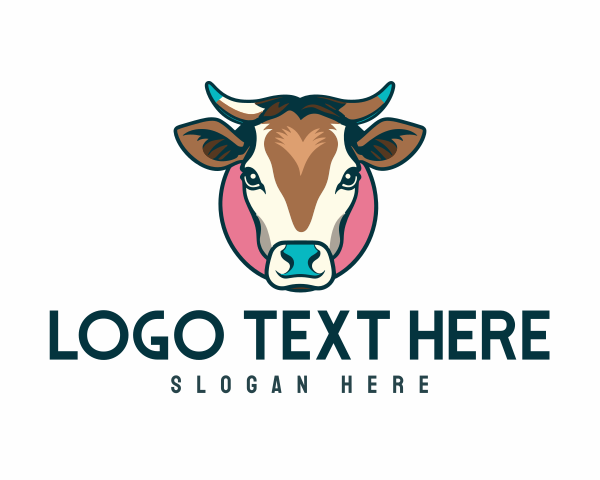 Bovine - Colorful Dairy Cow logo design