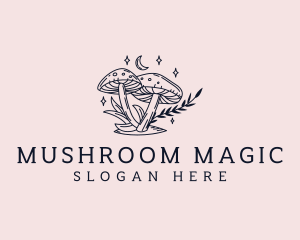 Mushroom - Magic Mushroom Herb logo design