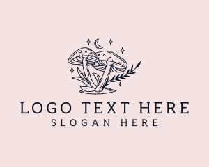 Magic Mushroom Herb Logo