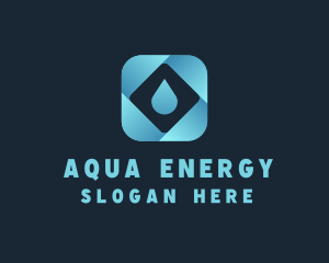 Hydropower - Gradient Square Droplet logo design