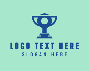 Winning - Digital Blue Trophy logo design