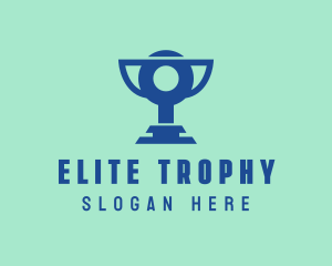 Trophy - Digital Blue Trophy logo design