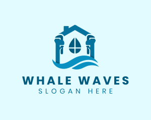 Home Plumbing Water Wave logo design