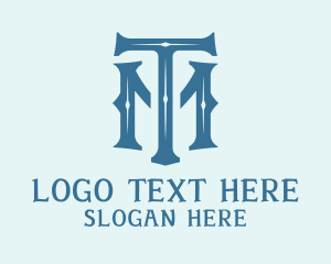 Tattoo Studio - Gothic T & M Monogram logo design