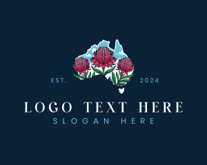 Waratah Flower Floral Logo