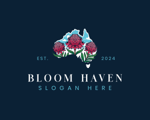 Waratah Flower Floral logo design