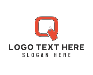 Shop - Orange Discount Coupon Letter Q logo design