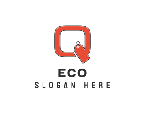 Sale - Orange Discount Coupon Letter Q logo design