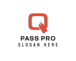 Pass - Orange Discount Coupon Letter Q logo design