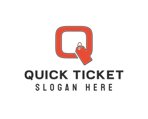 Ticket - Orange Discount Coupon Letter Q logo design