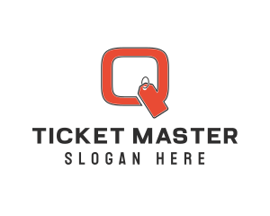 Ticket - Orange Discount Coupon Letter Q logo design