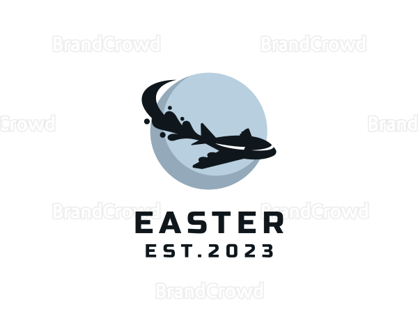 Globe Flying Airplane Logo