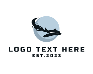 Fly - Globe Flying Airplane logo design