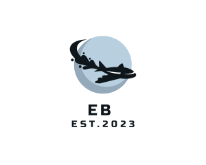 Tourism - Globe Flying Airplane logo design