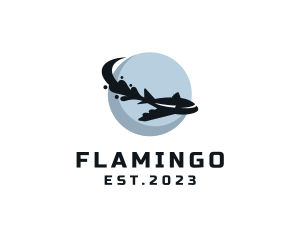 Flying - Globe Flying Airplane logo design