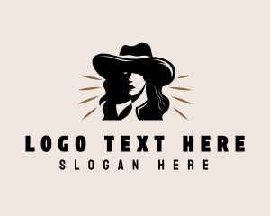 Lady - Cowgirl Hat Texas logo design