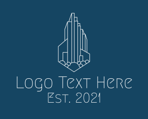 City Building - Cityscape Line Art logo design