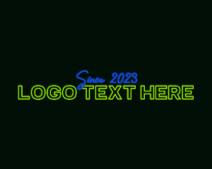 Luminous - Futuristic Neon Bar logo design