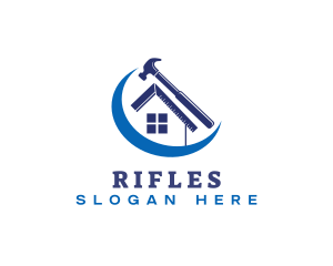 House Angle Ruler Hammer Logo