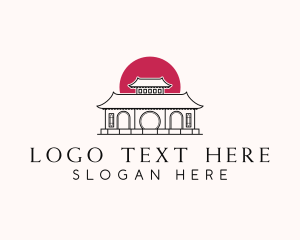 Tourism - Japanese Temple Architecture logo design