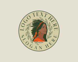 Cherokee - Native American Woman logo design