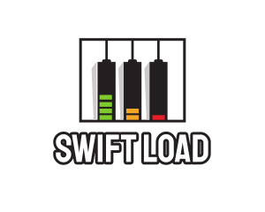 Loading - Piano Key Music Battery logo design