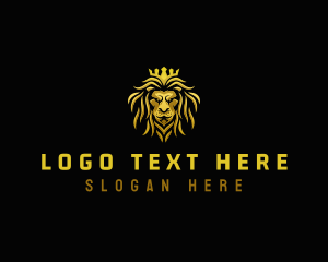 Winged Lion - Crown King Lion logo design