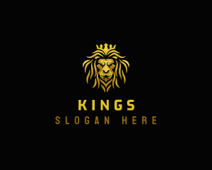 Crown King Lion logo design