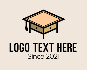 School - School Table Furniture logo design