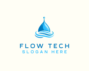 Water Flow Droplet logo design