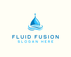 Water Flow Droplet logo design