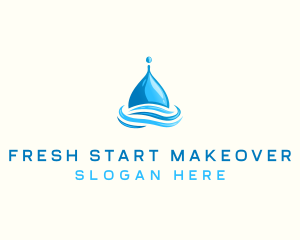 Water Flow Droplet logo design