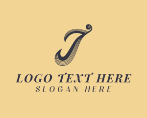 Vintage - Script Brand Letter J logo design