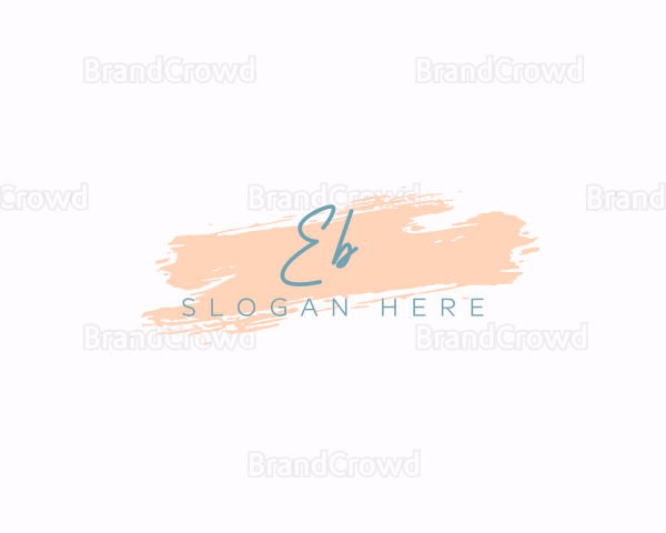 Feminine Beauty Brush Wordmark Logo